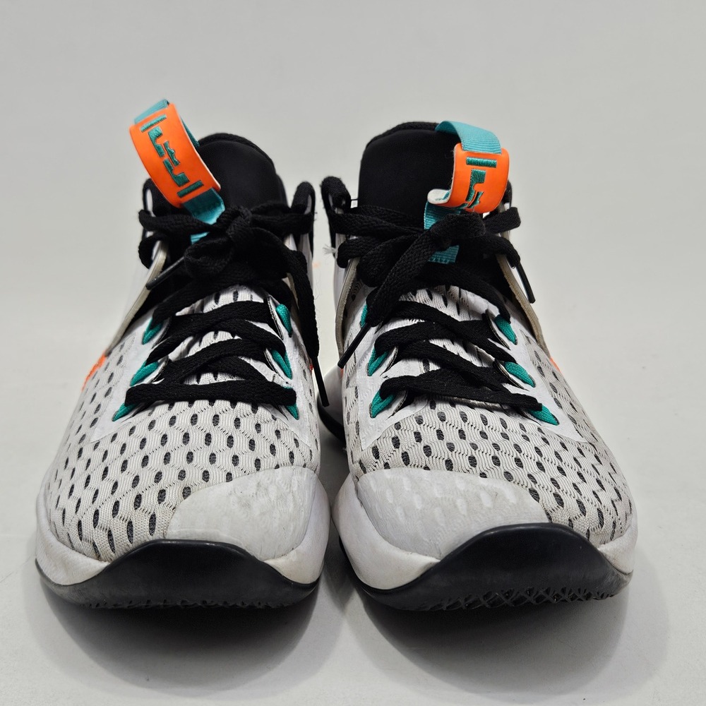 Nike LeBron Witness 5 Mens 7 White Black Orange Teal CQ9380-100 Basketball Shoes - Picture 10 of 15